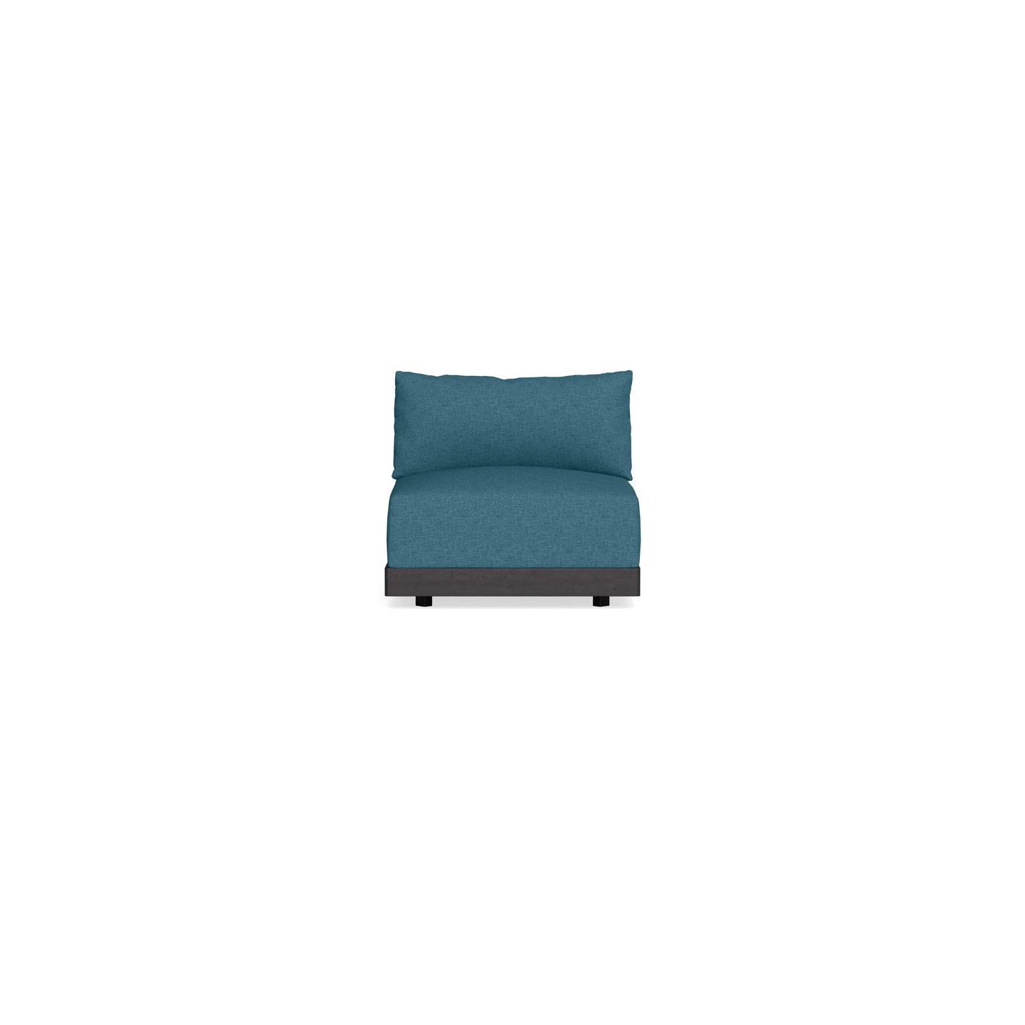 Modular Bondi Black Armless Chair in Aegean Blue | Memory Foam Blend