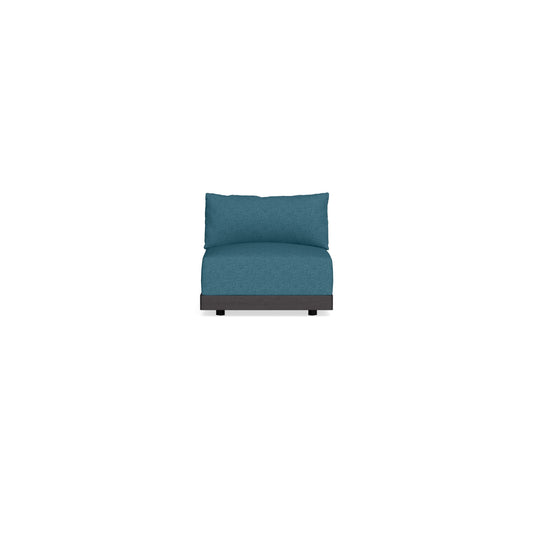 Modular Bondi Black Armless Chair in Aegean Blue | Memory Foam Blend