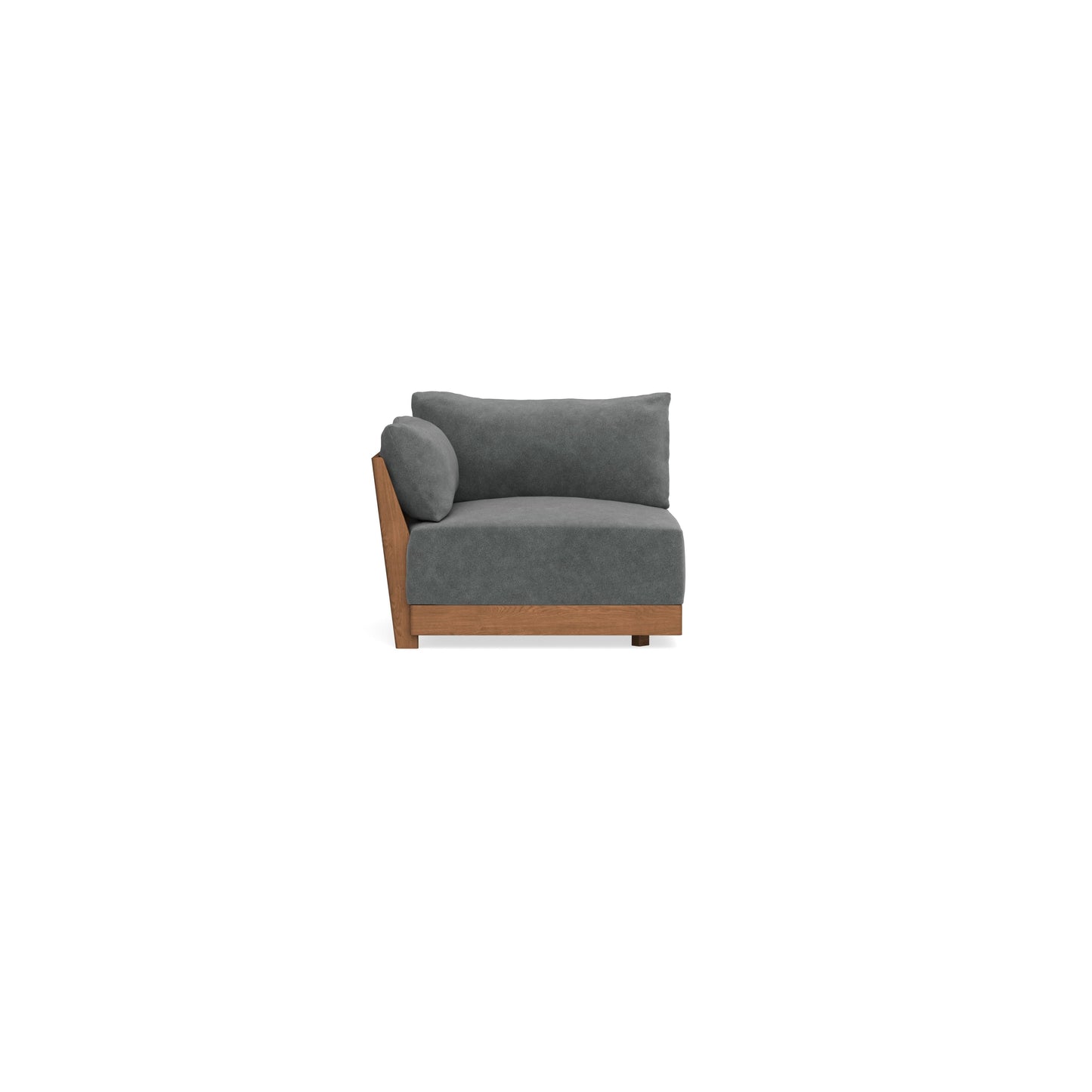 Modular Bondi Espresso End Chair in Chimney Gray | Memory Foam Blend