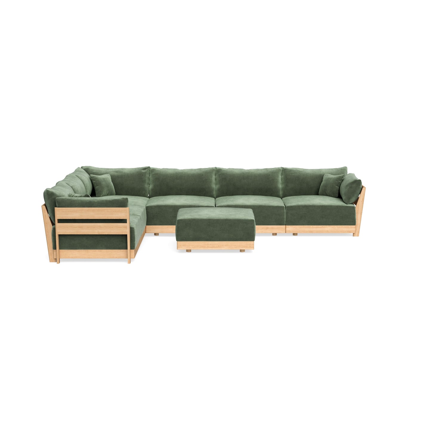 Slipcover Only - Modular Bondi 6-Seater Corner Sectional + Ottoman in Rosemary