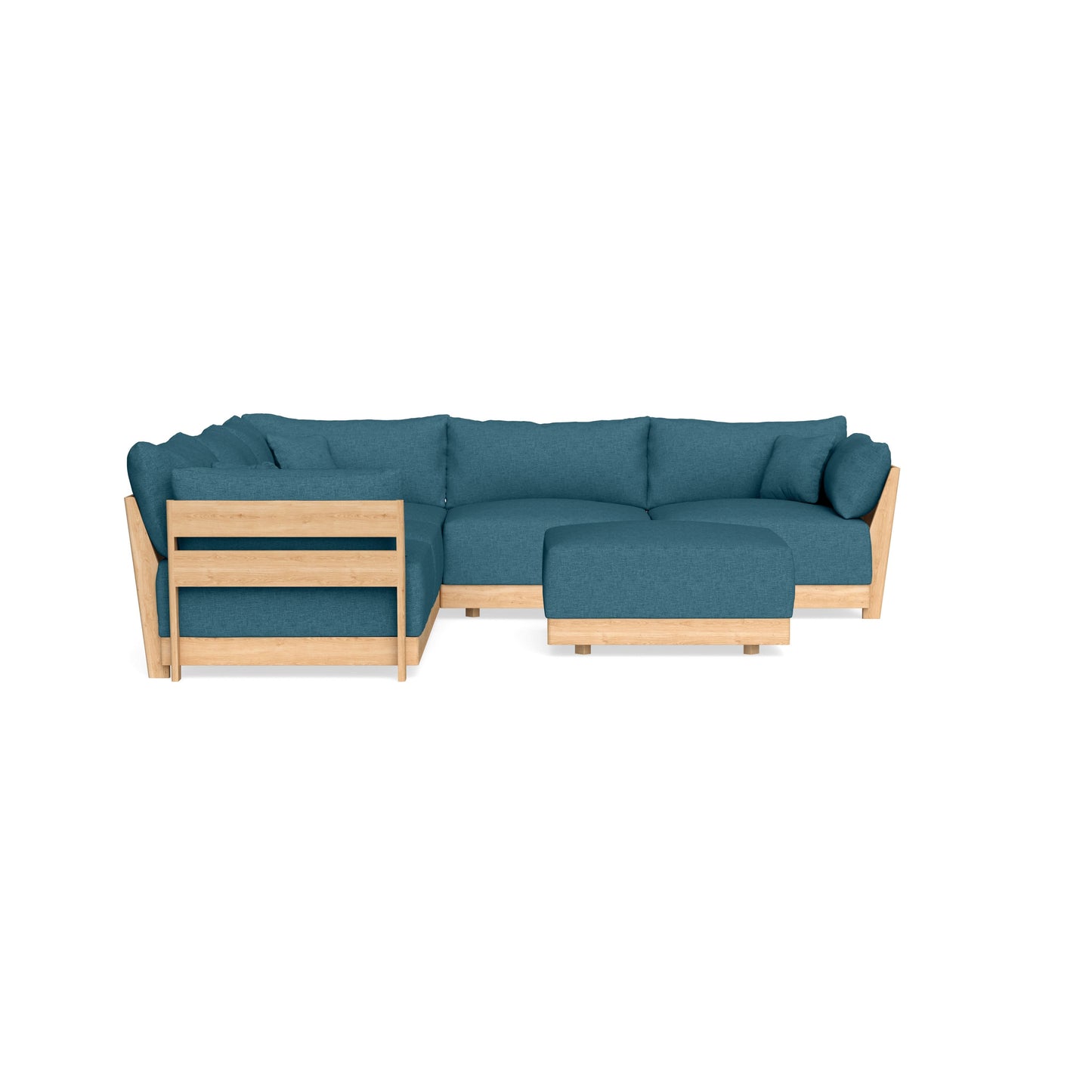 Slipcover Only - Modular Bondi 5-Seater Corner Sectional + Ottoman in Aegean Blue