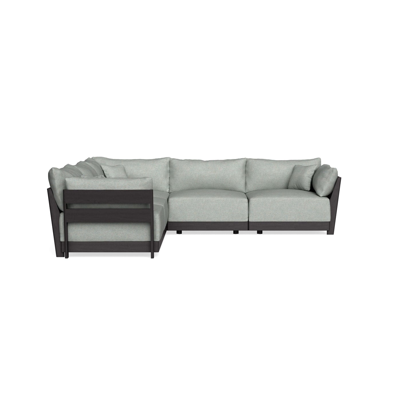 Modular Bondi Black 5-Seater Corner Sectional in Spa | Memory Foam Blend