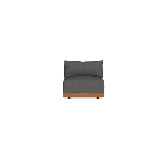 Modular Bondi Espresso Armless Chair in Pebble | Memory Foam Blend