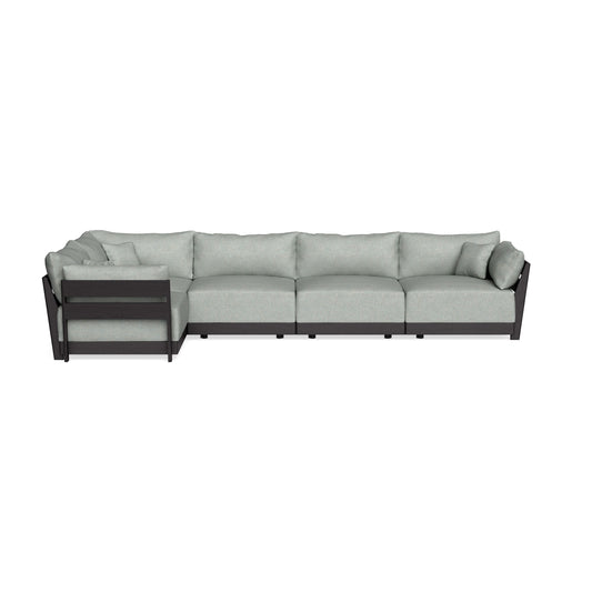 Modular Bondi Black 5-Seater L-Sectional in Spa | Memory Foam Blend