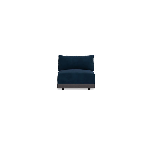 Modular Bondi Black Armless Chair in Royal Blue | Memory Foam Blend