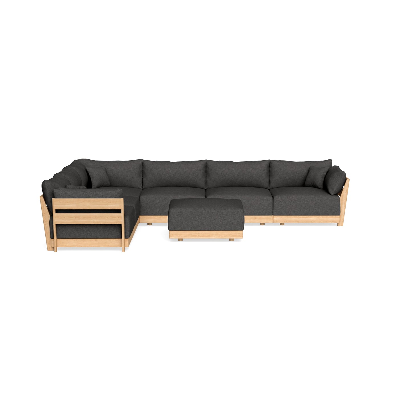 Slipcover Only - Modular Bondi 6-Seater Corner Sectional + Ottoman in Graphite