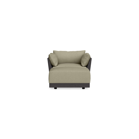 Modular Bondi Black Armchair + Ottoman in Cappuccino | Classic Blend