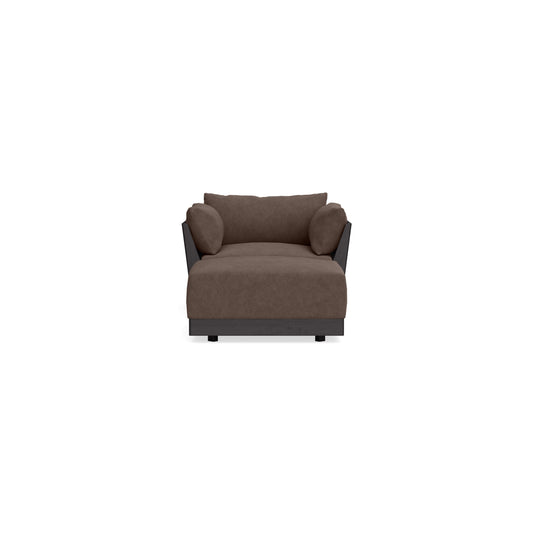 Modular Bondi Black Armchair + Ottoman in Chocolate | Memory Foam Blend