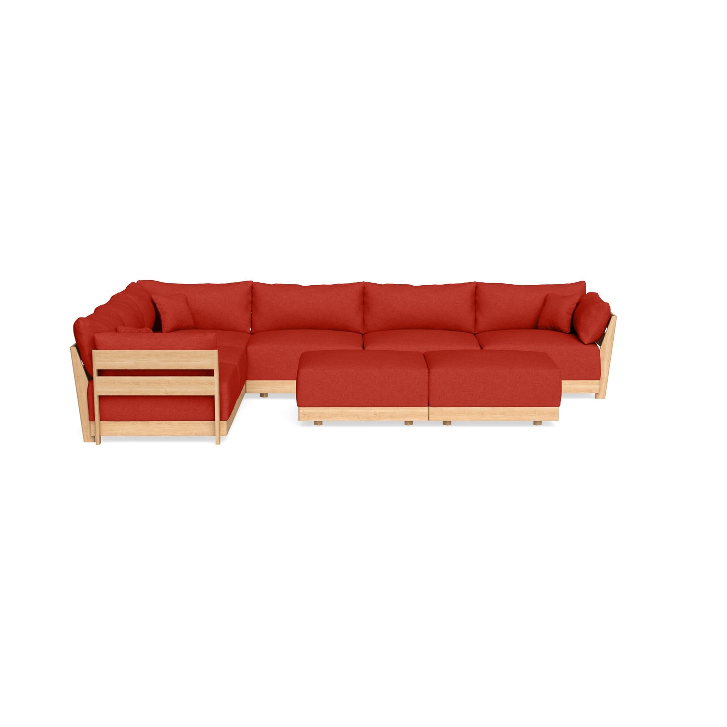 Slipcover Only - Modular Bondi 6-Seater Corner Sectional + Bench Ottoman in Cayenne