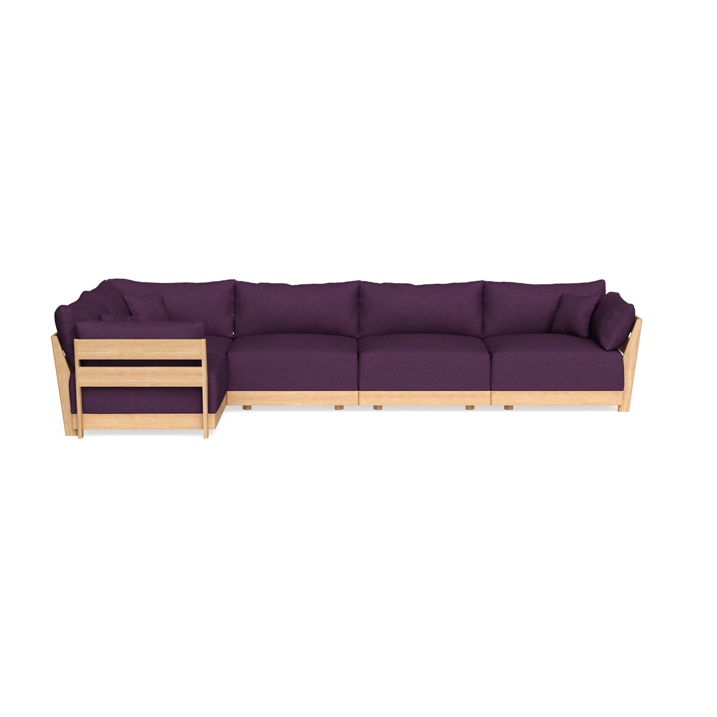 Slipcover Only - Modular Bondi 5-Seater L-Sectional in Aubergine