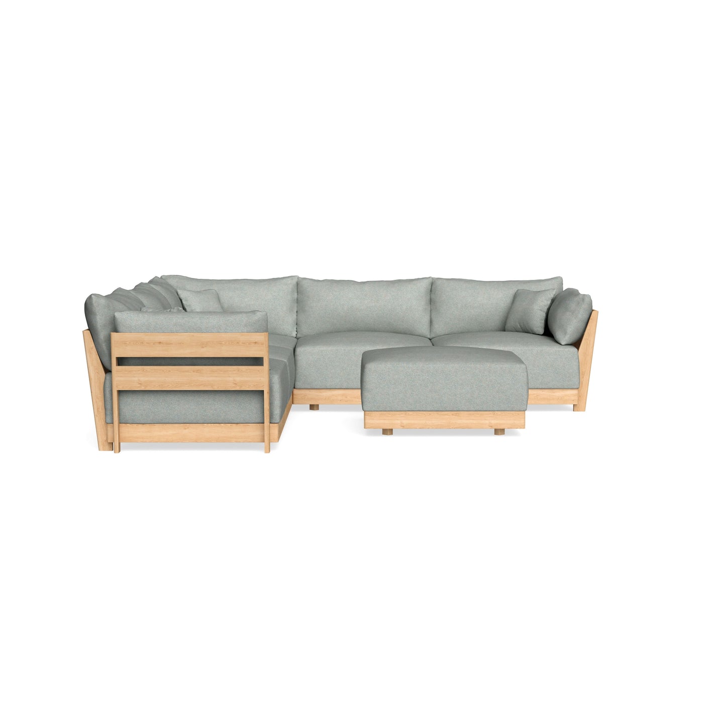 Modular Bondi Latte 5-Seater Corner Sectional + Ottoman in Spa | Memory Foam Blend