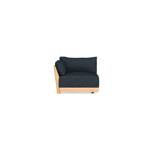 Modular Bondi Latte End Chair in Baltic Blue | Memory Foam Blend