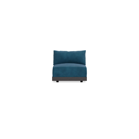 Modular Bondi Black Armless Chair in Commodore Blue | Memory Foam Blend