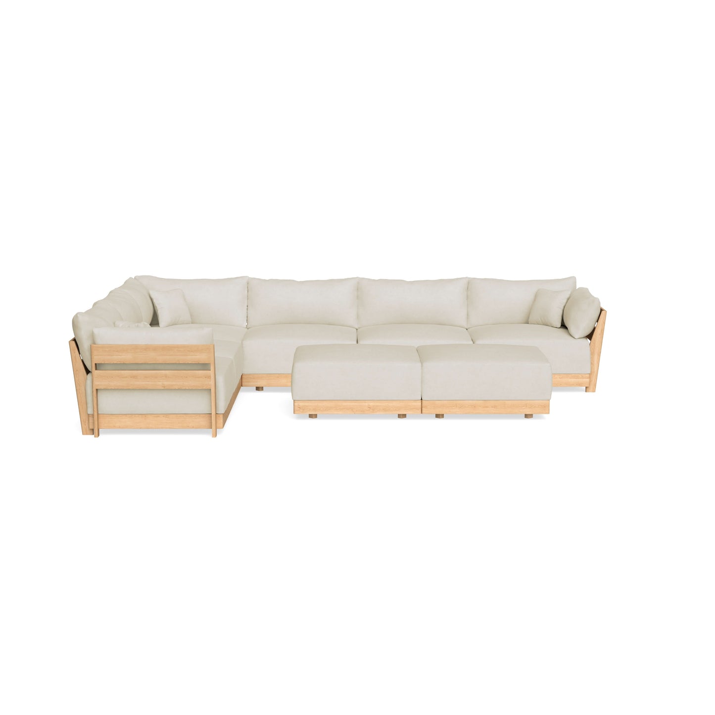 Slipcover Only - Modular Bondi 6-Seater Corner Sectional + Bench Ottoman in Mascarpone