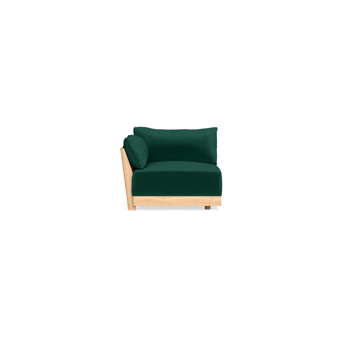 Modular Bondi Latte End Chair in Evergreen | Memory Foam Blend