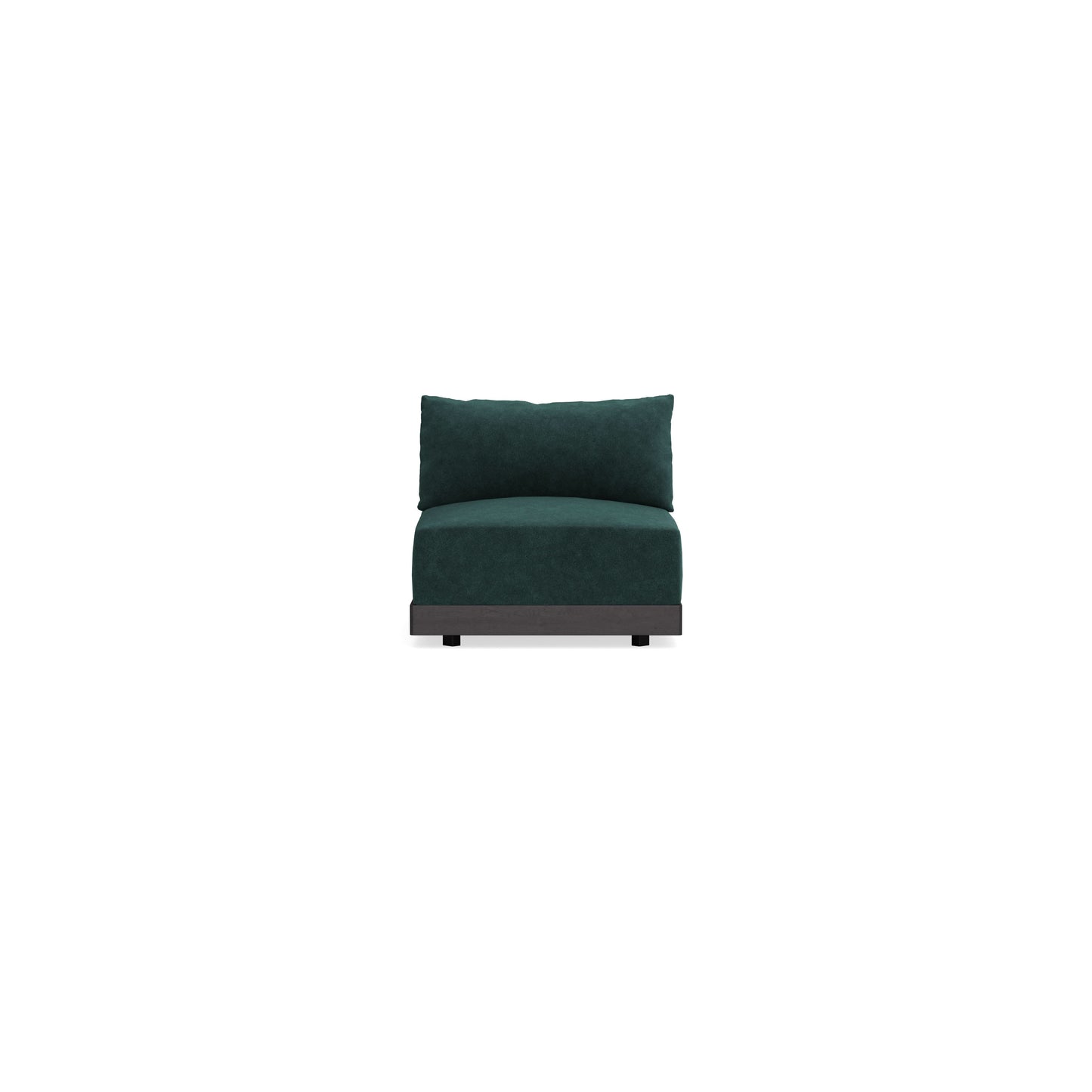 Modular Bondi Black Armless Chair in Harbor Blue | Memory Foam Blend