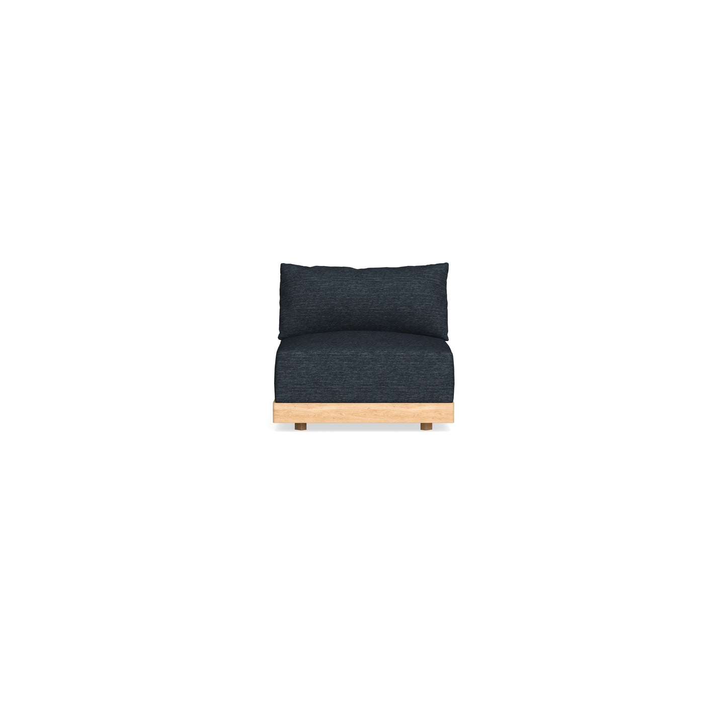 Modular Bondi Latte Armless Chair in Baltic Blue | Memory Foam Blend