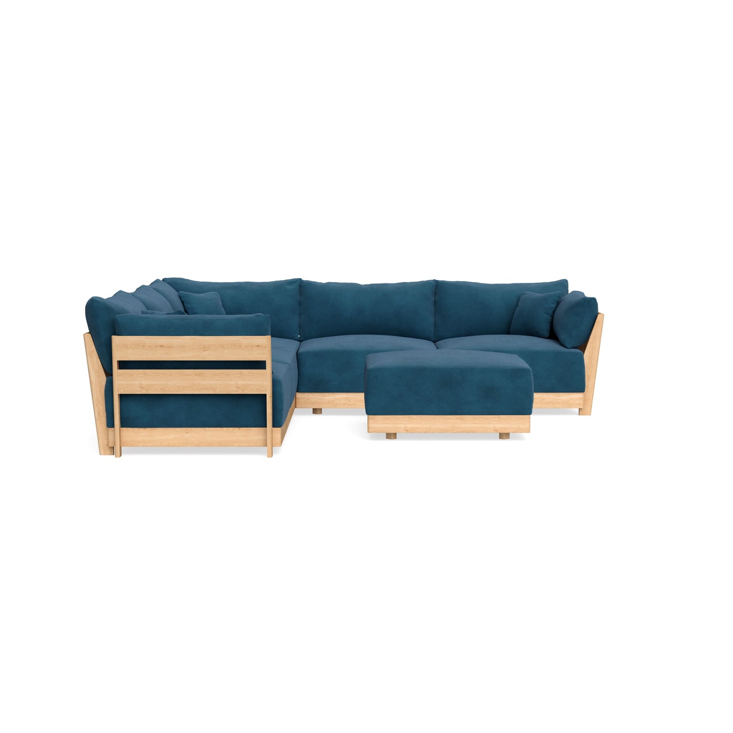 Slipcover Only - Modular Bondi 5-Seater Corner Sectional + Ottoman in Commodore Blue