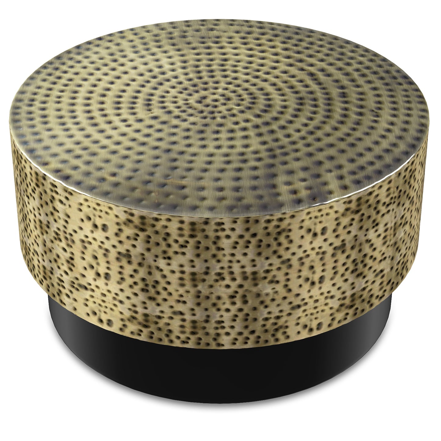 30" Round Hammered Metal Coffee Table