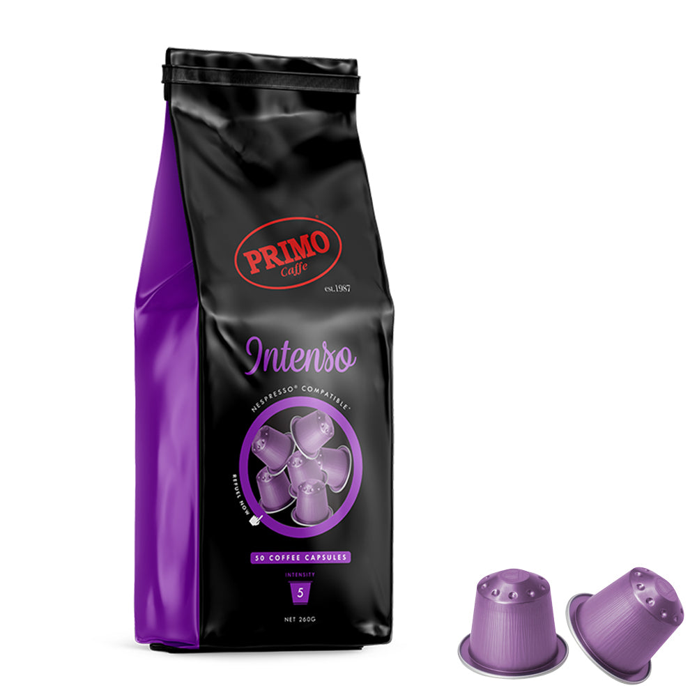 Primo Caffe 50 Pieces Intenso Hermetic Coffee Capsules for Nespresso Machine