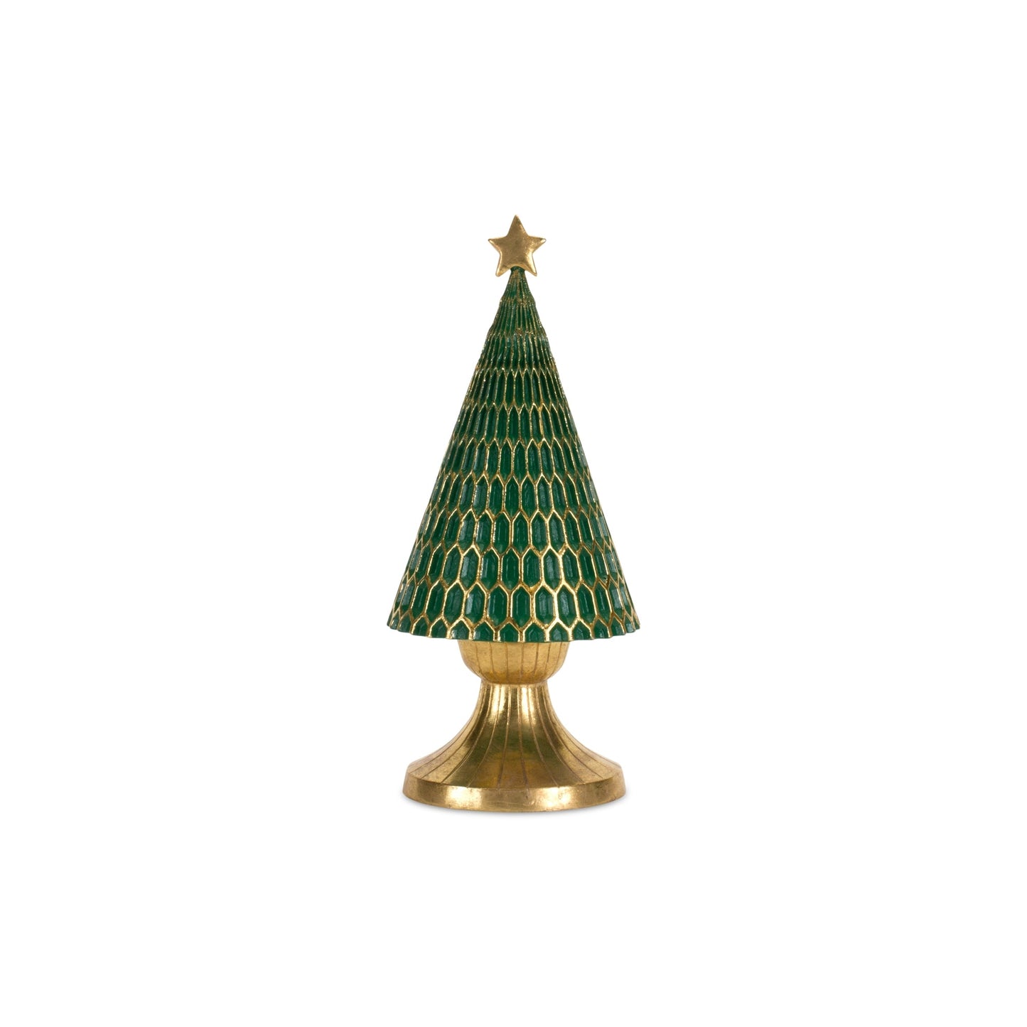 Geometric Gold Holiday Tree Decor, Set of 3