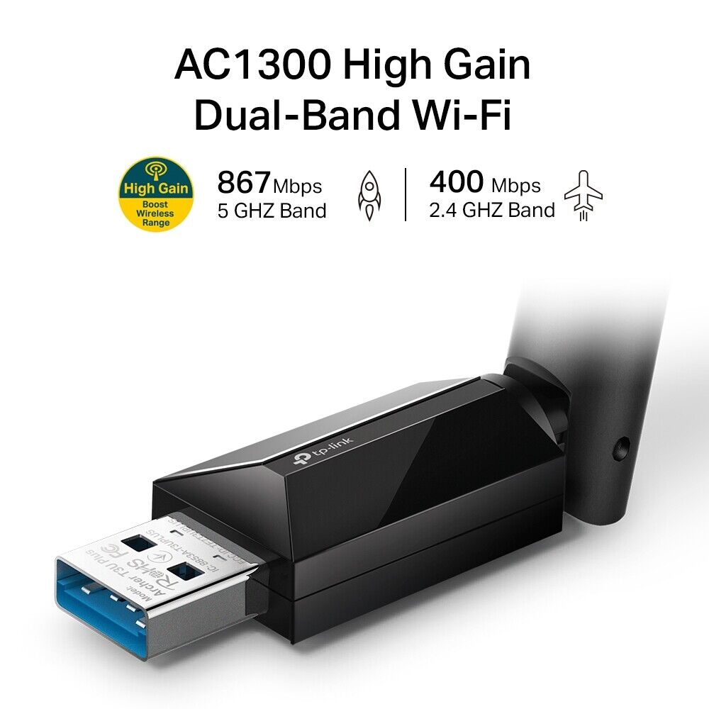TP-Link Archer T3U AC1300 Plus High Gain Wireless Dual Band USB Adapter