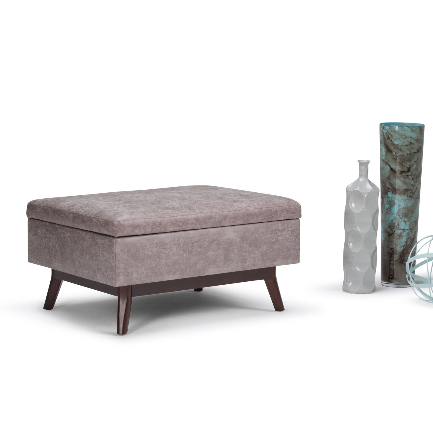 Untamed Upholstered Ottoman with Flip Top Storage and Wood Frame