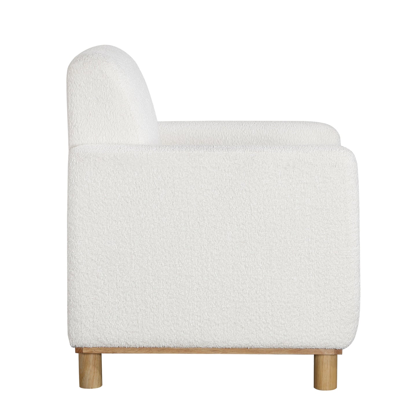 Upholstered Track Arms Living Room Chair with Round Cylindrical Legs
