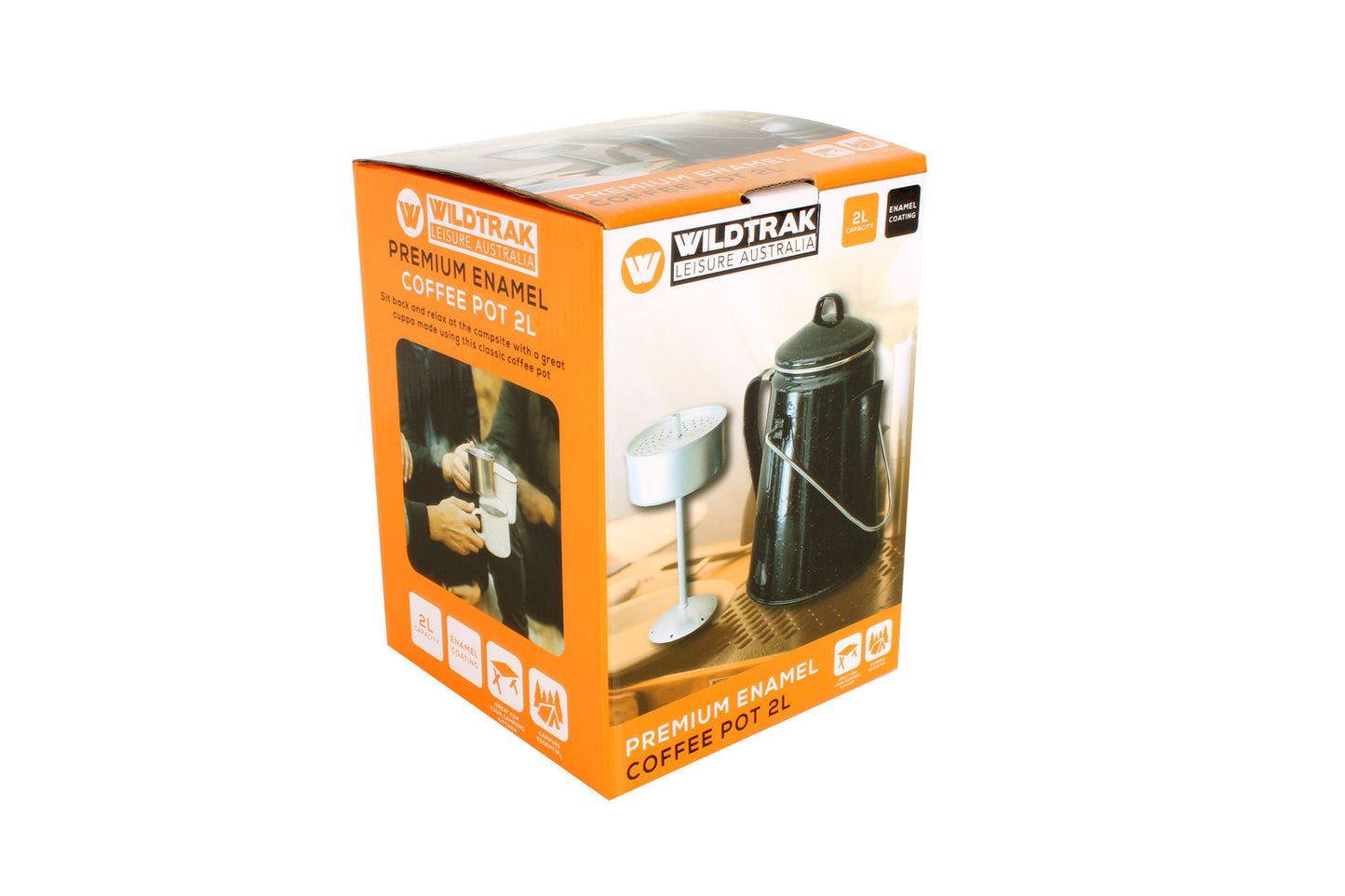 Wildtrak Premium Enamel 2L/25cm Coffee Pot (Black)