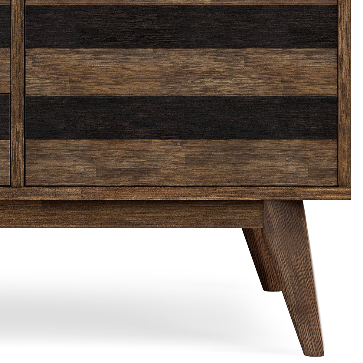 2-Door Sideboard with 3 Drawers and Adjustable Shelves, Rustic Natural Aged Brown