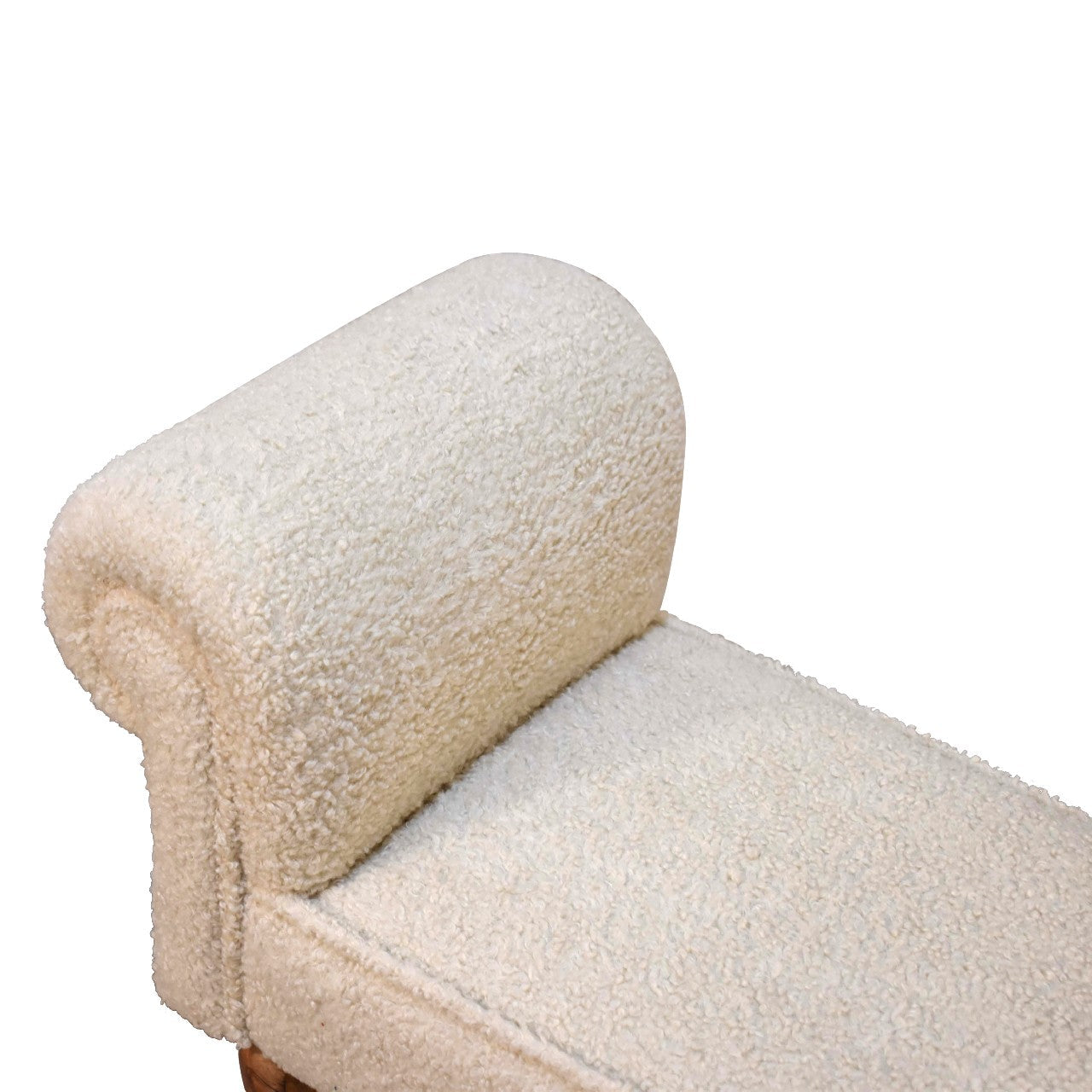Upholstered Bench with Fluted Legs and Rolled Arm