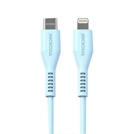 Microdia Fruitywire Silicone PD60W USB-C to 8-Pin Cable 2.6m (Baby Blue)
