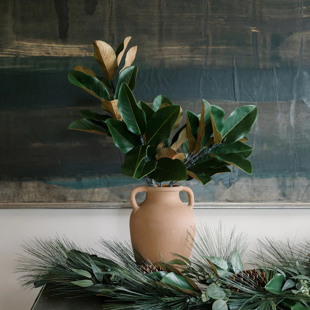 Handcrafted Terracotta Vase with Handles