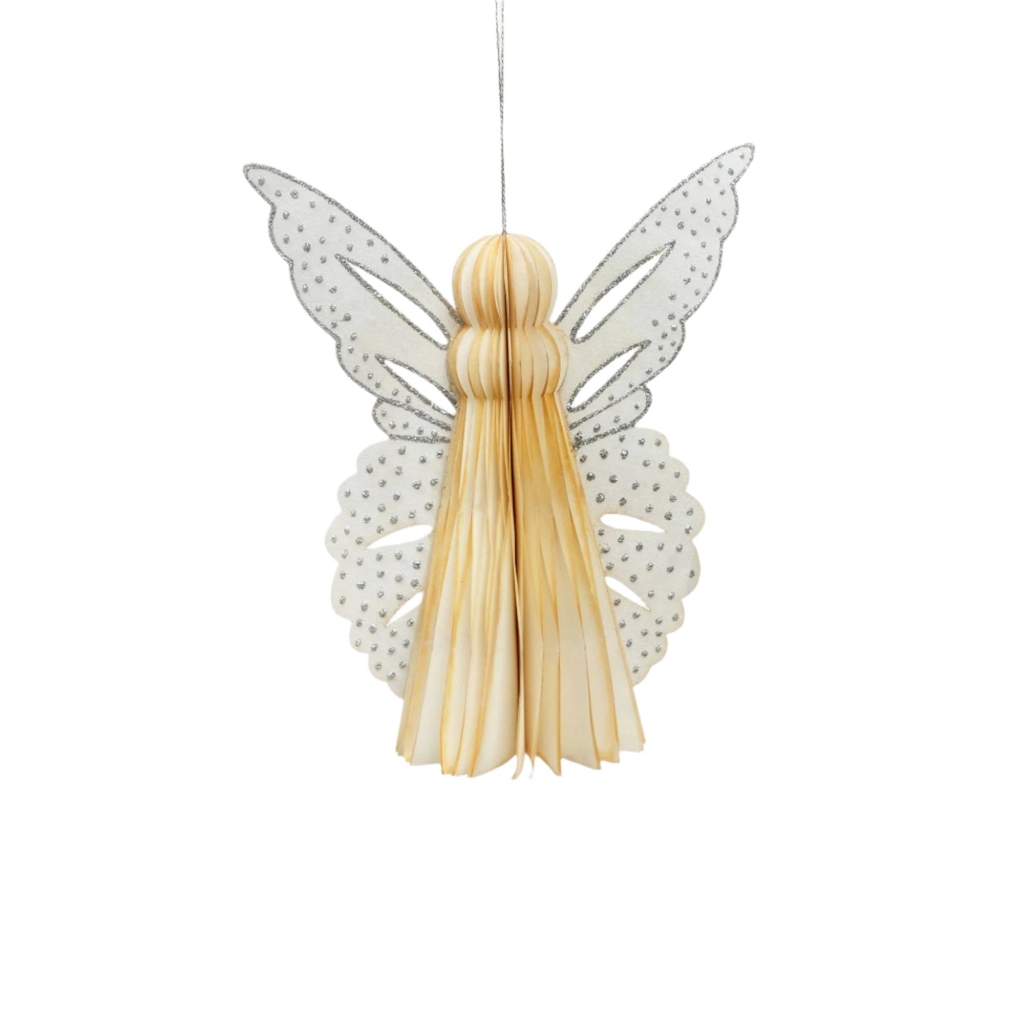 White Plain  Handmade Paper Angel-  Set of 2