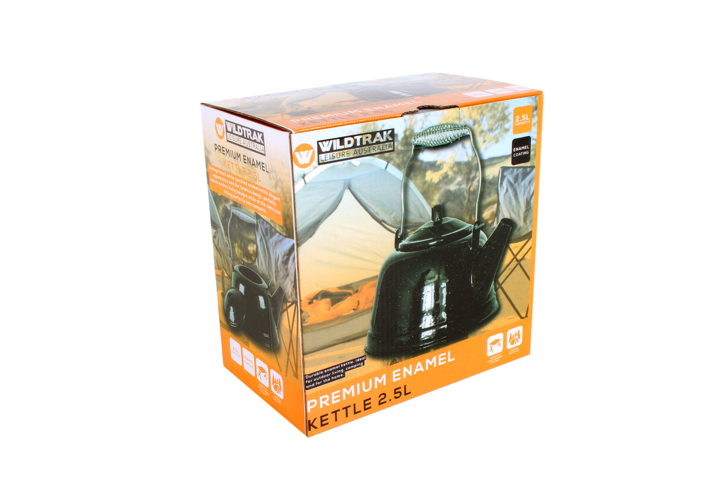 Wildtrak Premium Enamel 2.5L/25cm Kettle Water Boiler (Black)