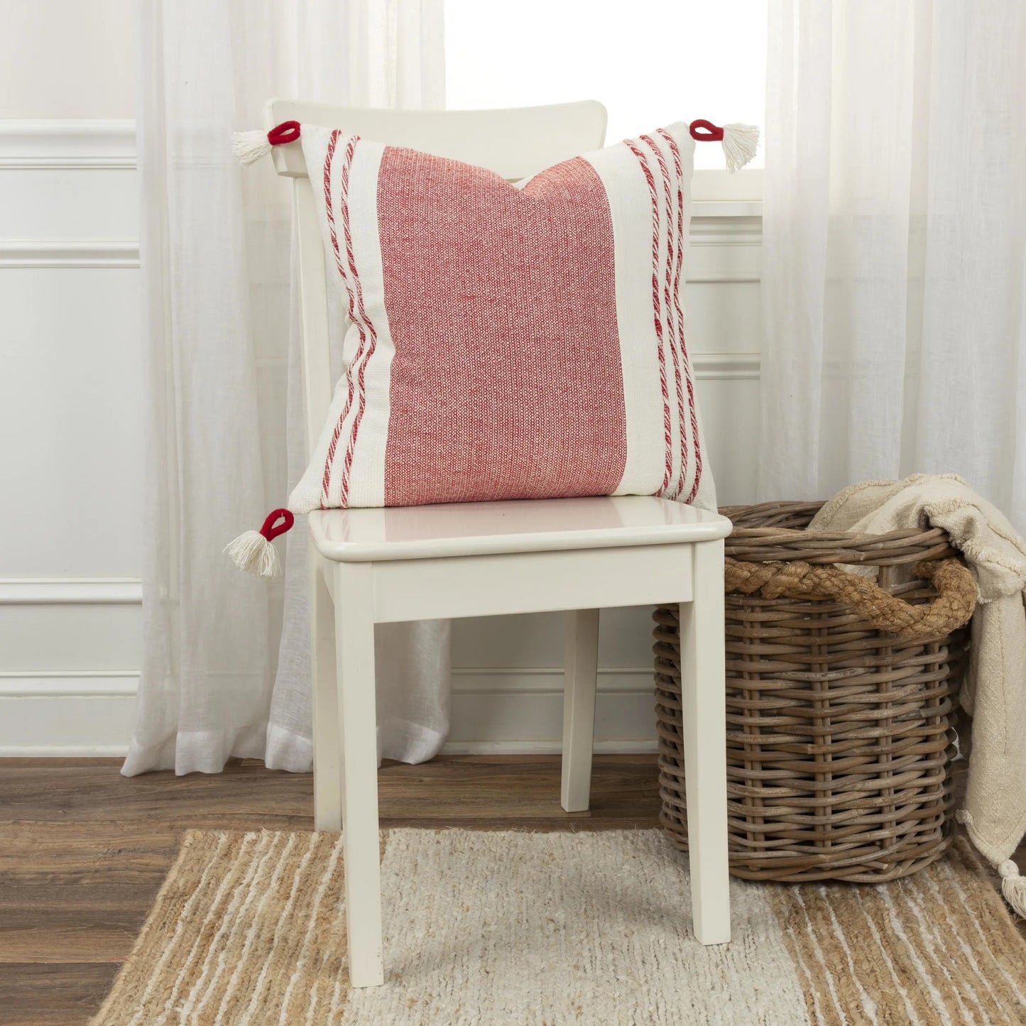 Woven Color Block Throw Pillow