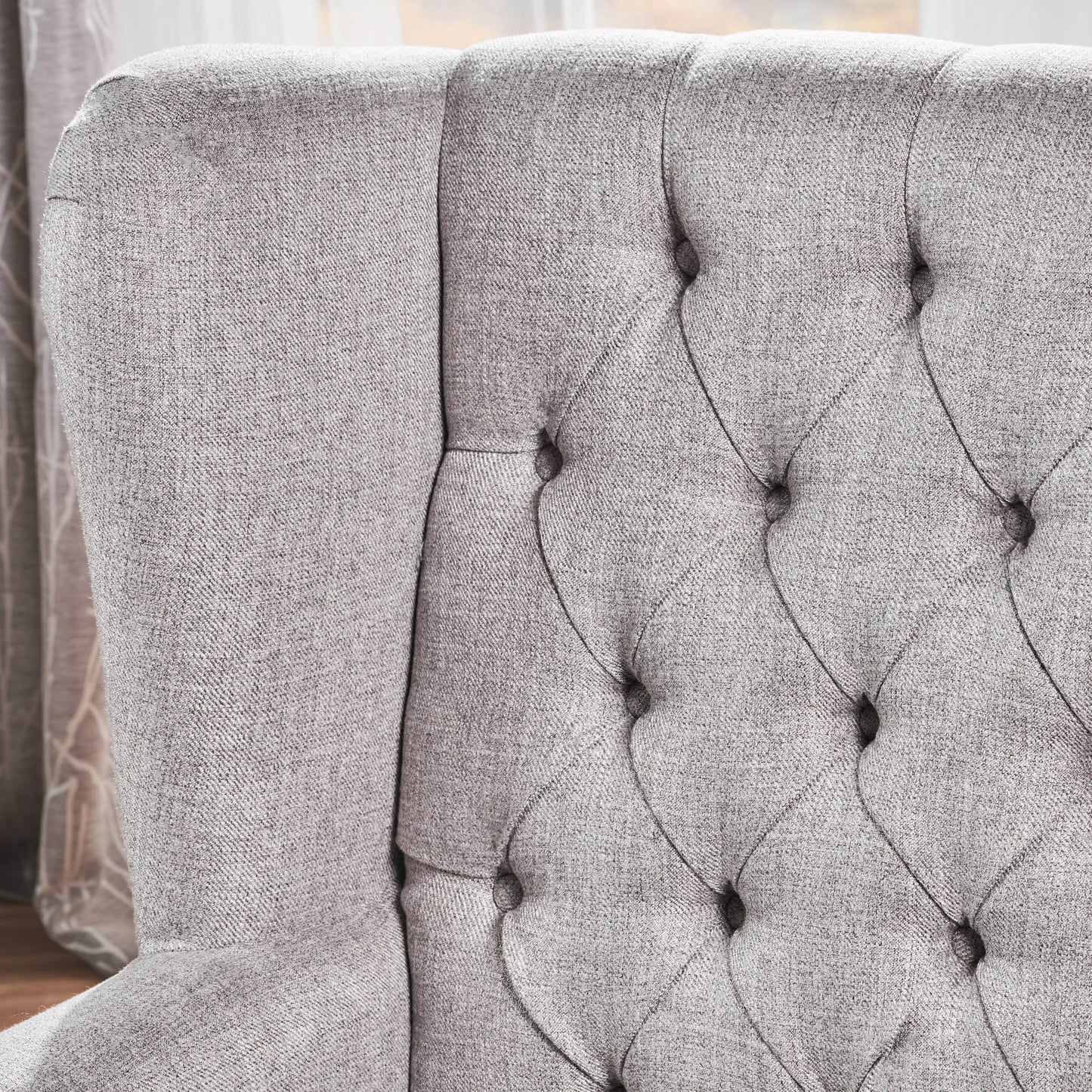 Cerebral Upholstered Wingback Chair with Diamond Tufting and Nailhead Trim