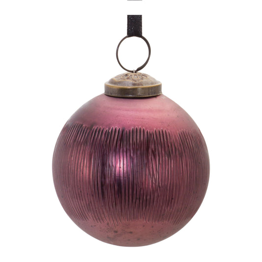 Etched Mecury Glass Ball Ornament, Set of 6