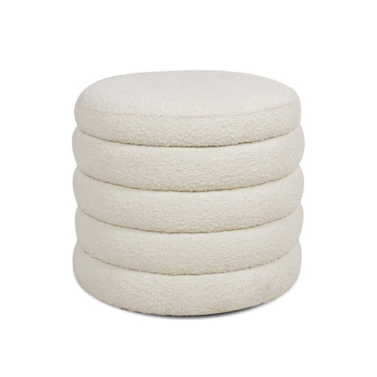 Capstone Oversized Round Ottoman with Hidden Storage Compartment