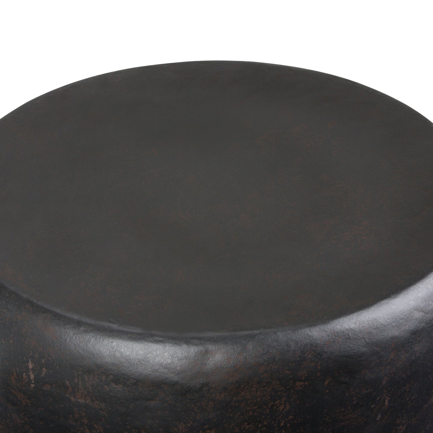 Eclipser Drum-Shaped Metal Side Table