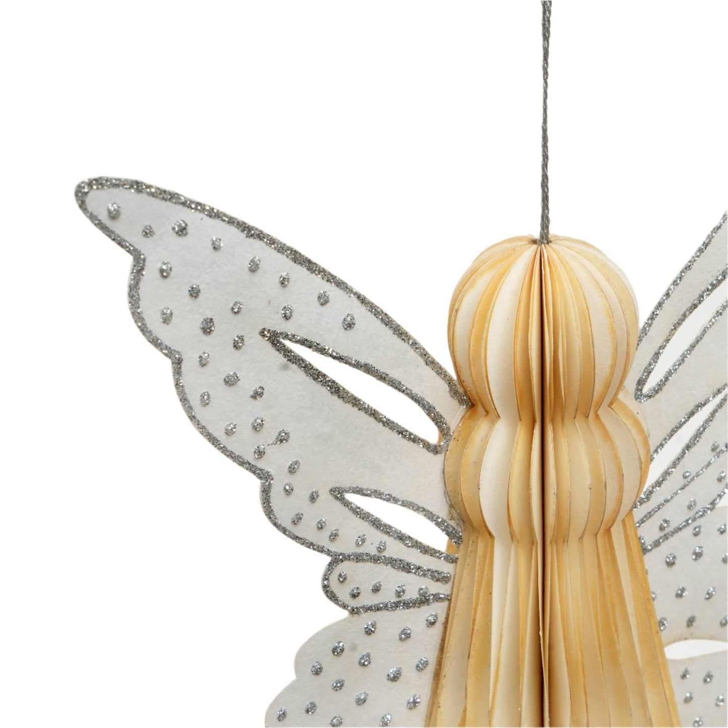 White Plain  Handmade Paper Angel-  Set of 2