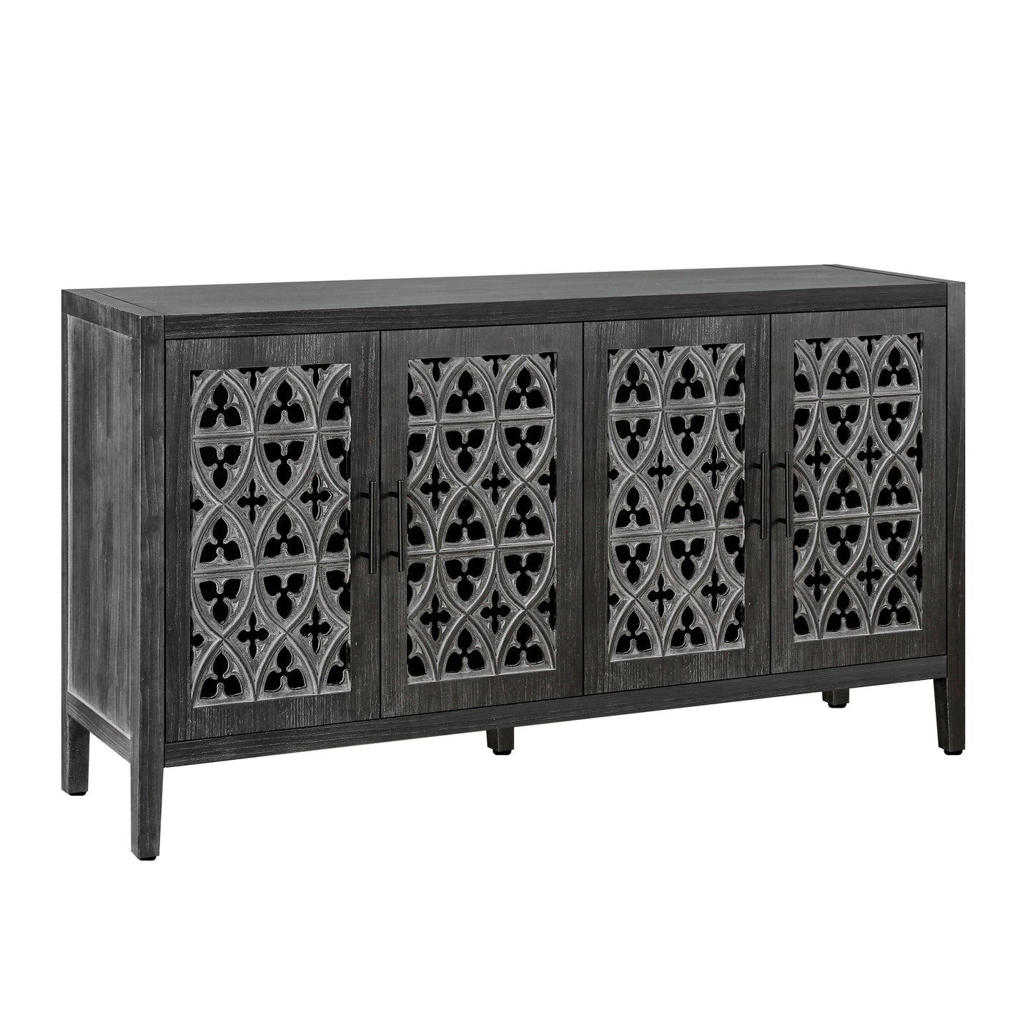 Colossus Wood Cabinet with Floral Pattern and 4 Doors