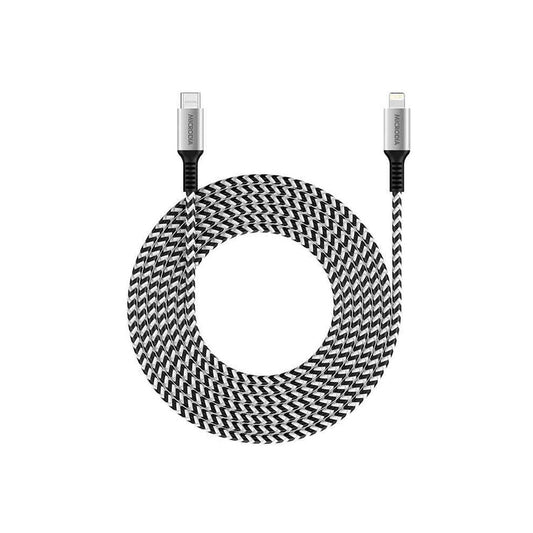 Microdia ExeCable Tweed PD60W USB-C to 8-Pin Cable 1.3m (Zebra)