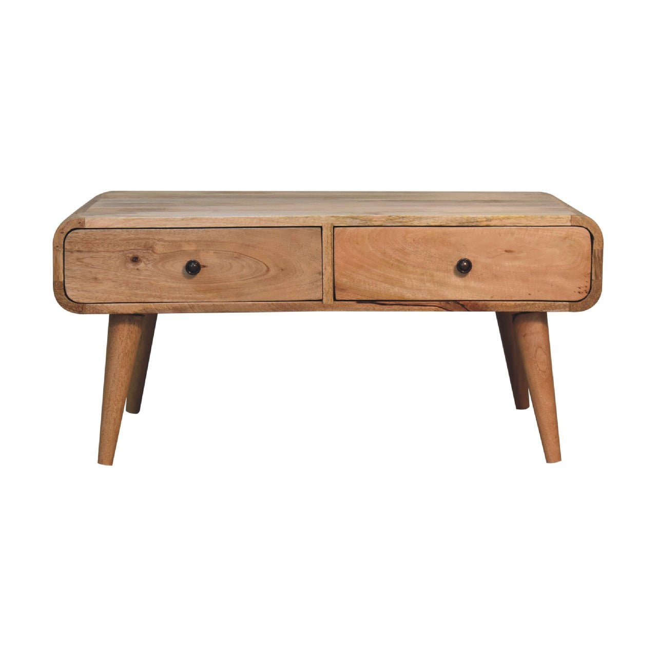 Coffee Table with 4 Drawers and Curved Frame