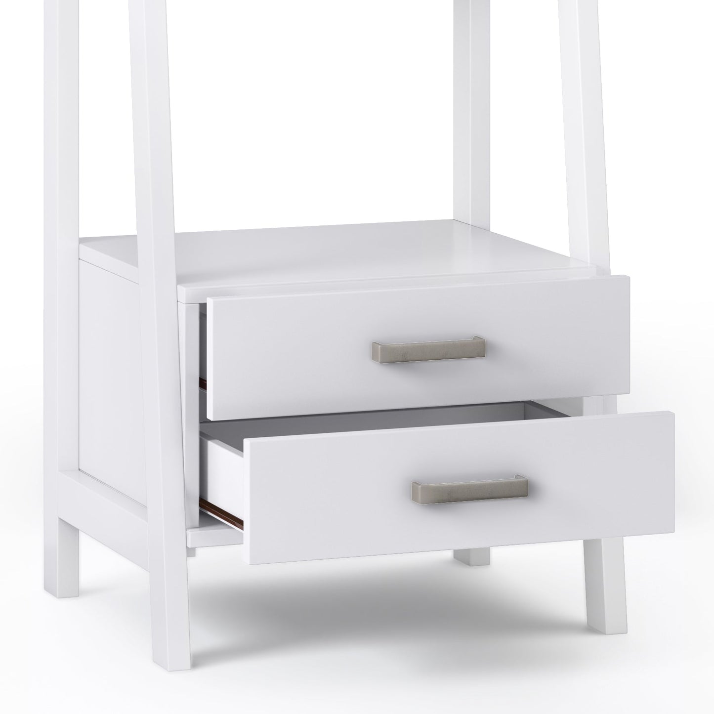 Daze Solid Wood Ladder Shelf with 4 Shelves and 2 Drawers