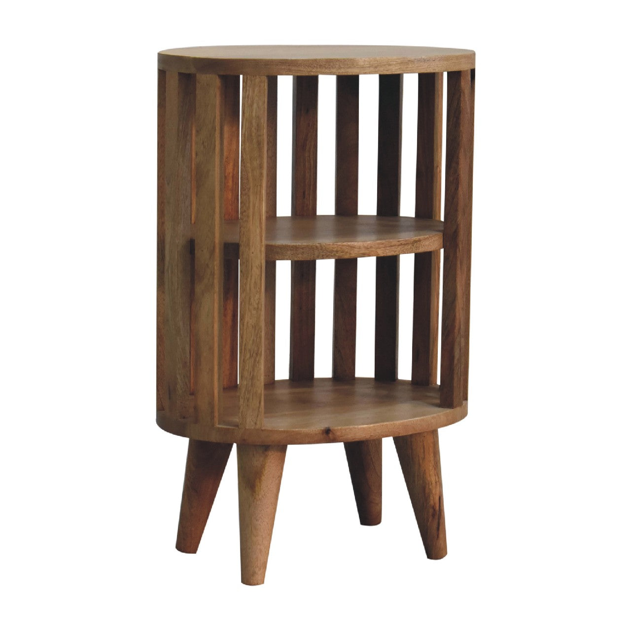 Alliance Double Shelf Bedside with Vertical Slats Design