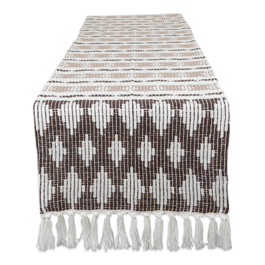 Colby Southwest Dark Brown/Stone Table Runner 15X72