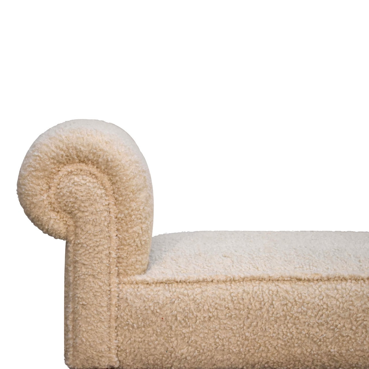 Upholstered Bench with Fluted Legs and Rolled Arm