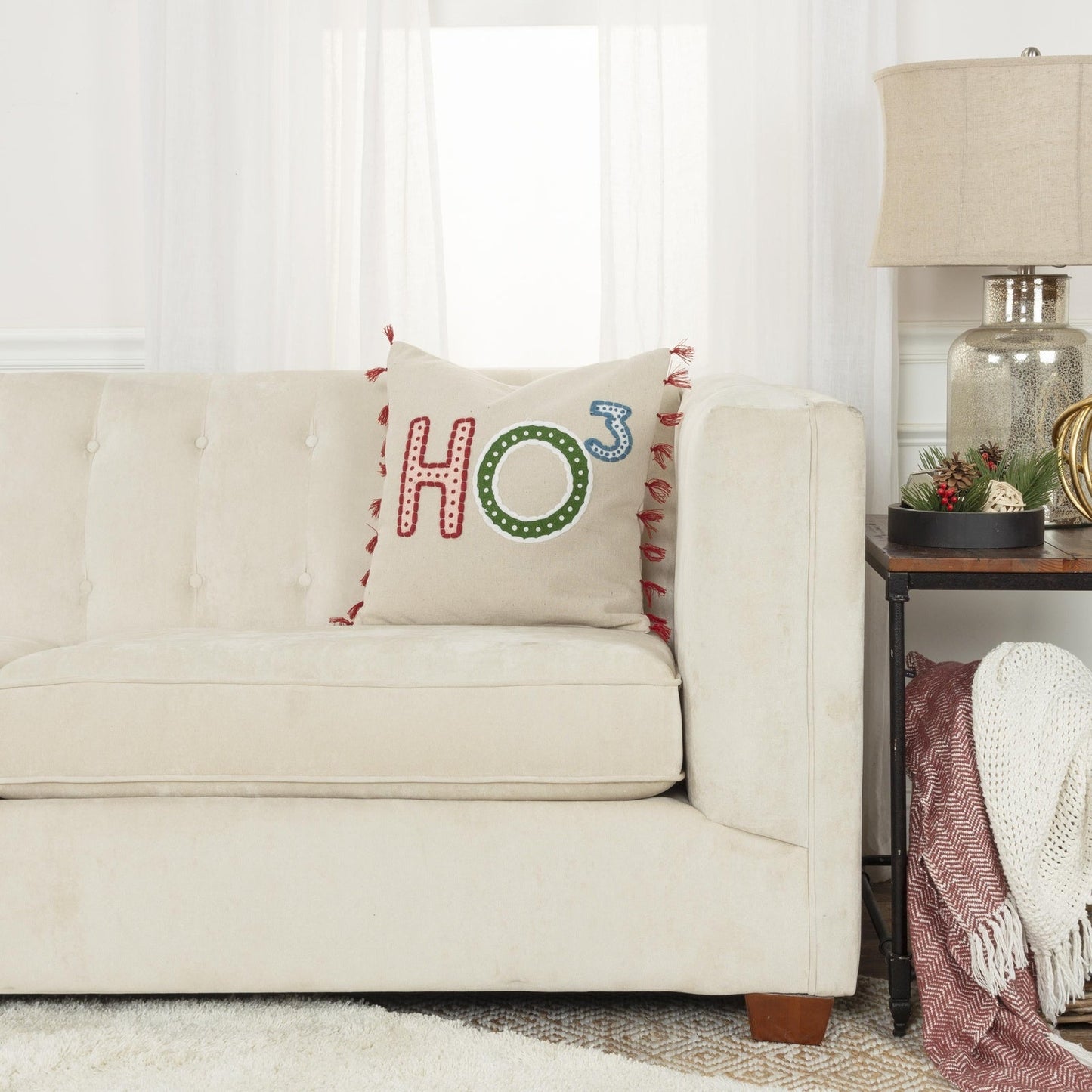 Ho Cubed Embroidered Decorative Throw Pillow