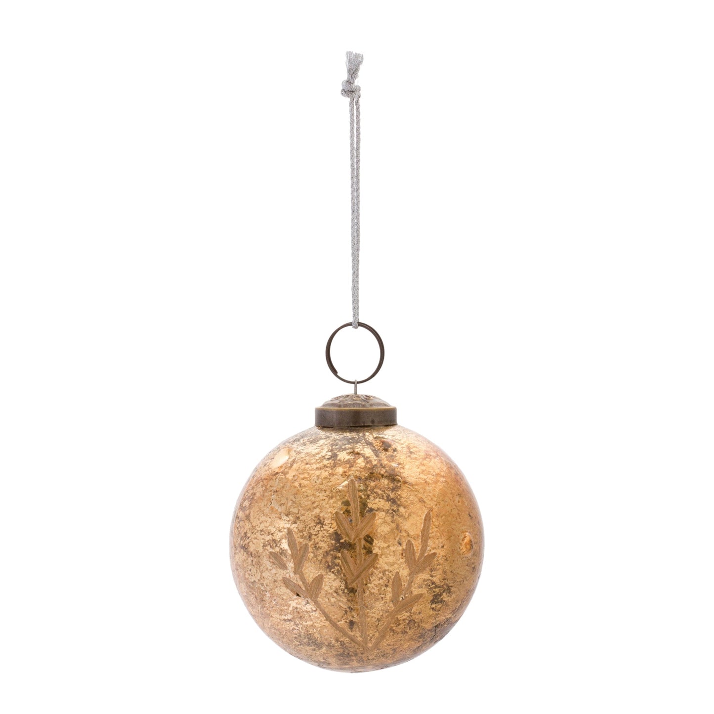 Etched Mecury Glass Ball Ornament, Set of 6